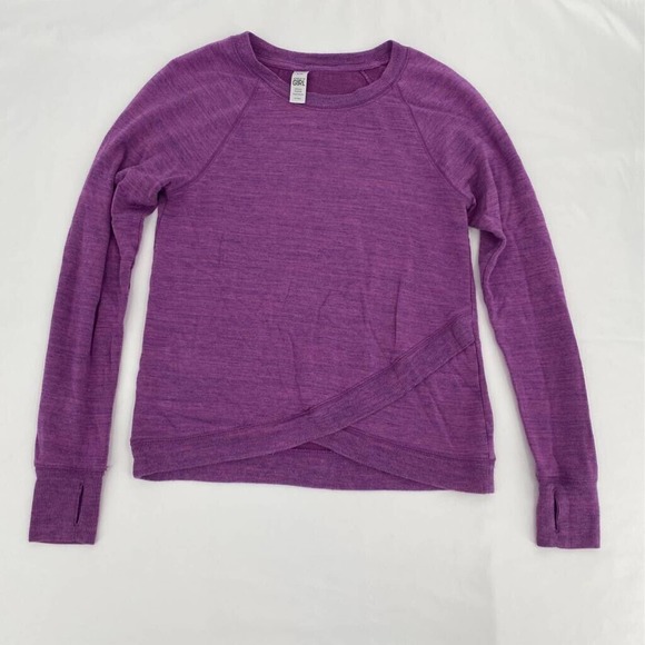 Athleta Other - Athleta Girl Sweatshirt Purple Space Dye Raglan Sleeve Thumb Holes L/12